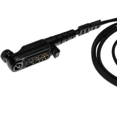 vhbw Headset kompatibel mit HYT/Hytera PD662G, PD600, PD602, PD660, PD662, PD602G, PD605 Funkgerät mit Push-to-Talk Mikrofon - transparent, schwarz