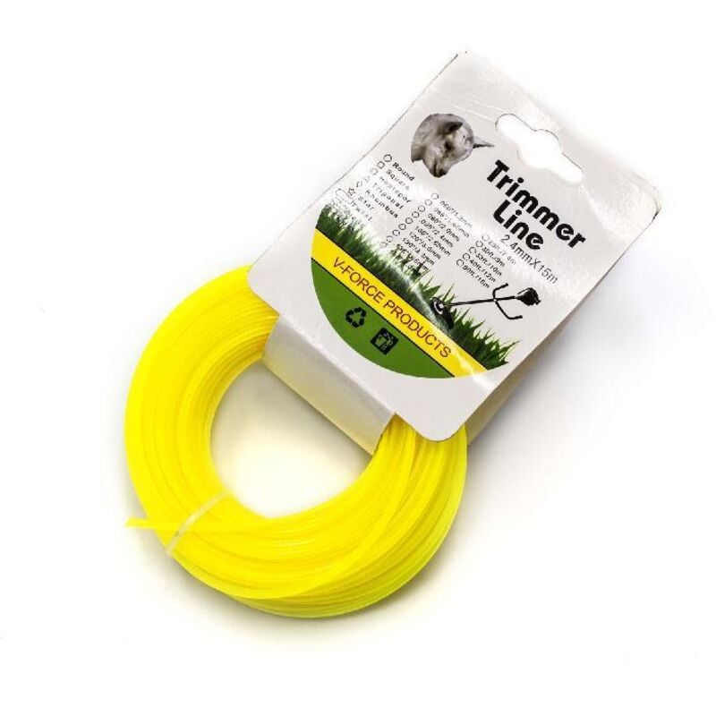 

Hilo de corte universal para cortacésped, recortadora - Hilo recambio, amarillo, 2,4 mm x 15 m, redonda - Vhbw