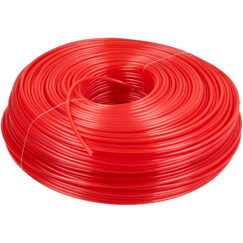 

vhbw Hilo de corte, hilo de siega de 2 mm de diámetro para desbrozadoras, recortadoras de césped -100 metros, rojo, nailon, resistente