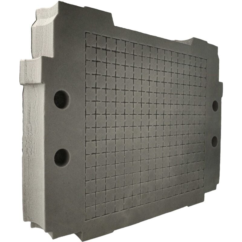 Vhbw - Insert en mousse compatible avec Makita makpac coffre à outils - mousse / mousse rigide personnalisable, gris anthracite