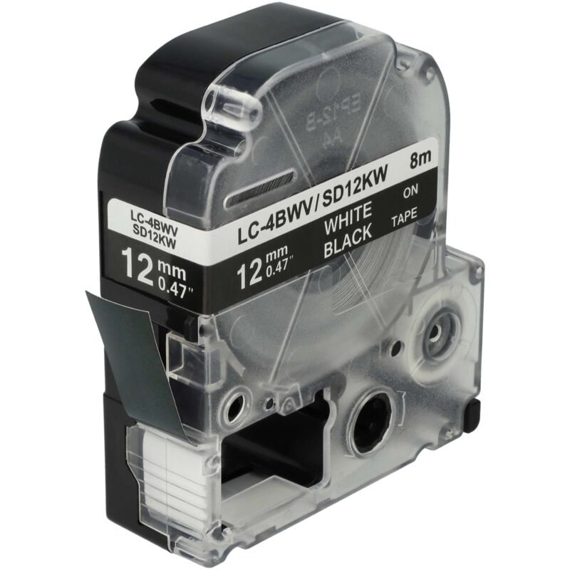 Vhbw - Schriftband-Kassette Ersatz für KingJim SD12KW für Etiketten-Drucker 12mm Weiß auf Schwarz