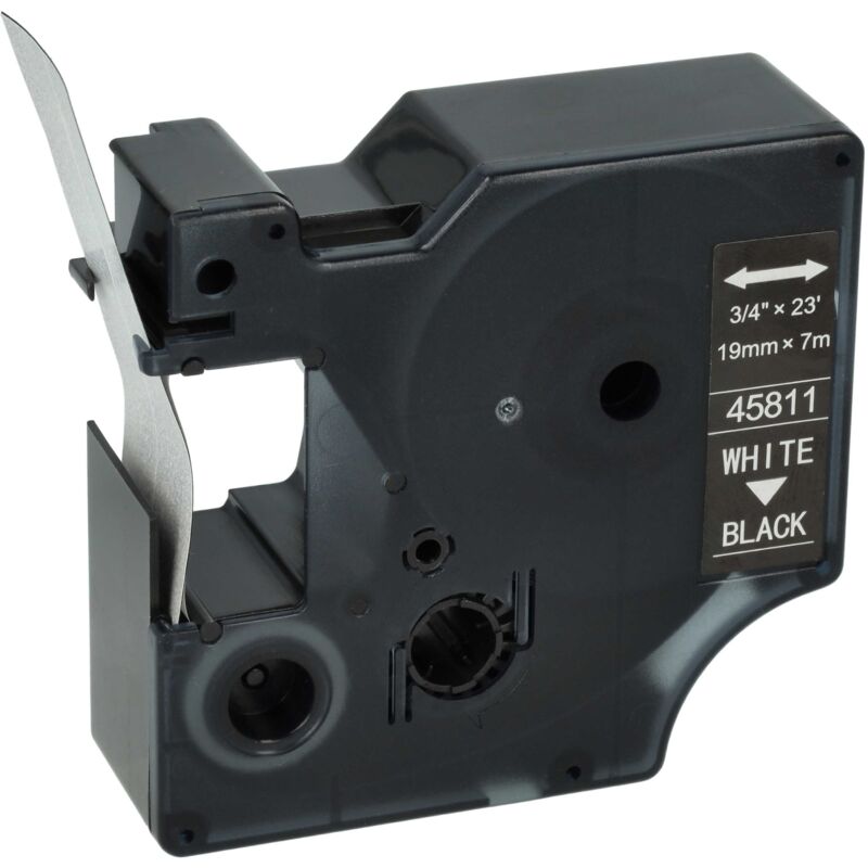 Vhbw - Schriftband-Kassette kompatibel mit Dymo LabelMaker pc, PC2 Etiketten-Drucker 19mm Weiß auf Schwarz