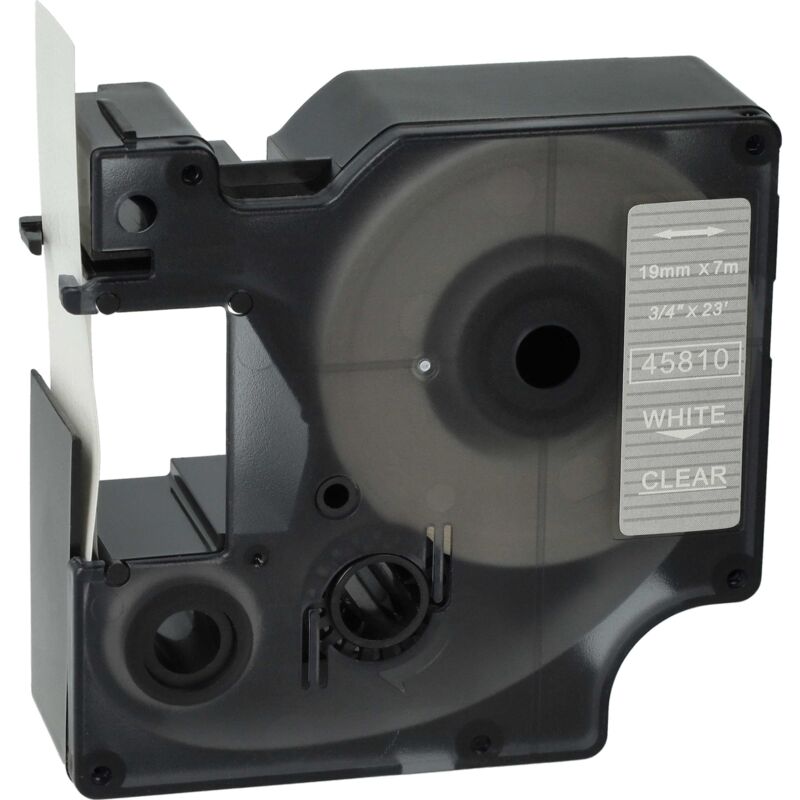 Vhbw - Schriftband-Kassette kompatibel mit Dymo LabelManager 450D, 500, 500TS, pc ii Etiketten-Drucker 19mm Weiß auf Transparent