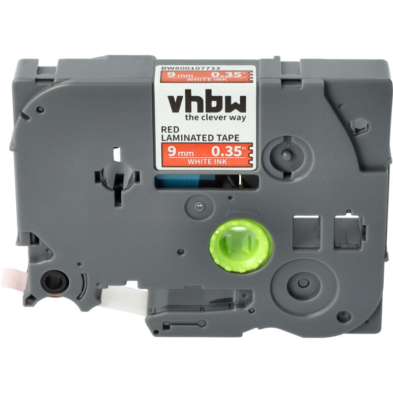 Vhbw - 1x Schriftband-Kassette kompatibel mit Brother pt 1280, 1250, 1250J, 1250S, 1260VP, 1290DT, 1280DT, 1290 Etiketten-Drucker 9mm Weiß auf Rot