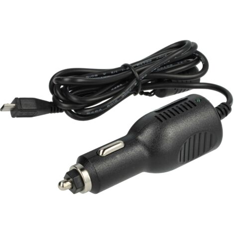 vhbw KFZ-Ladekabel kompatibel mit TomTom Start 40, 50, 60 Europe Traffic, 60 Navigationsgerät - 12V Ladegerät Schwarz
