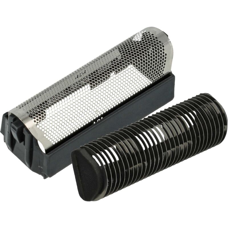 vhbw Kombi-Pack 2x Scherteil kompatibel mit Braun Micron Vario Elektrorasierer, Folie + Messerblock, schwarz/silber