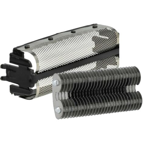 vhbw Kombi-Pack 2x Scherteil kompatibel mit Remington DA407, DA557 Elektrorasierer, Folie + Messerblock, schwarz/silber