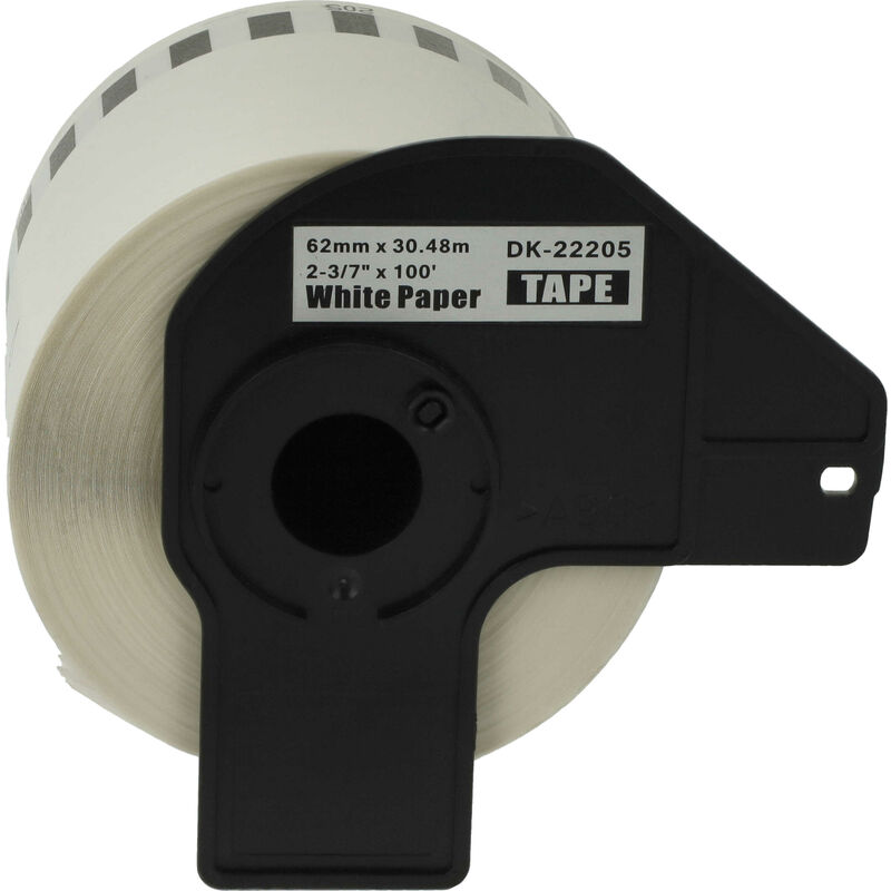 Vhbw - Label Roll with Holder 62mm x 30.48m (1 Label) compatible with Brother pt QL500BW, QL500BS Label Maker - Premium White