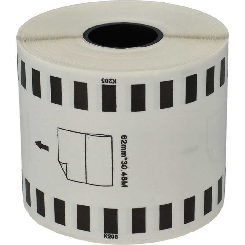 Vhbw - Label Roll 62mm x 30.48m (1 Label) compatible with Brother pt QL-550, QL-560, QL560VP, QL-570 Label Maker - Premium