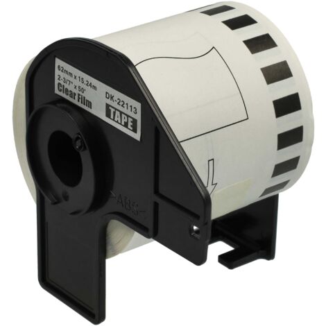 vhbw Label Roll with Holder 62mm x 15.24m compatible with Brother P-Touch QL 1060 N, QL 1050 N, QL 1050 Label Maker - Self-Adhesive