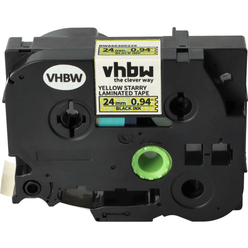 Label Tape compatible with Brother pt 9700PC, E500, 9800PCN, RL700S, E550W, 9500pc Label Printer 24 mm, Black on Yellow - Vhbw