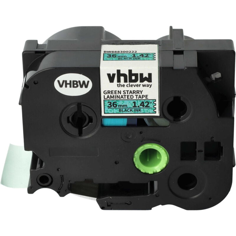 Vhbw - Label Tape compatible with Brother pt 9700PC, 9800PCN, RL700S, E550W, 9500pc Label Printer 36 mm, Black on Green