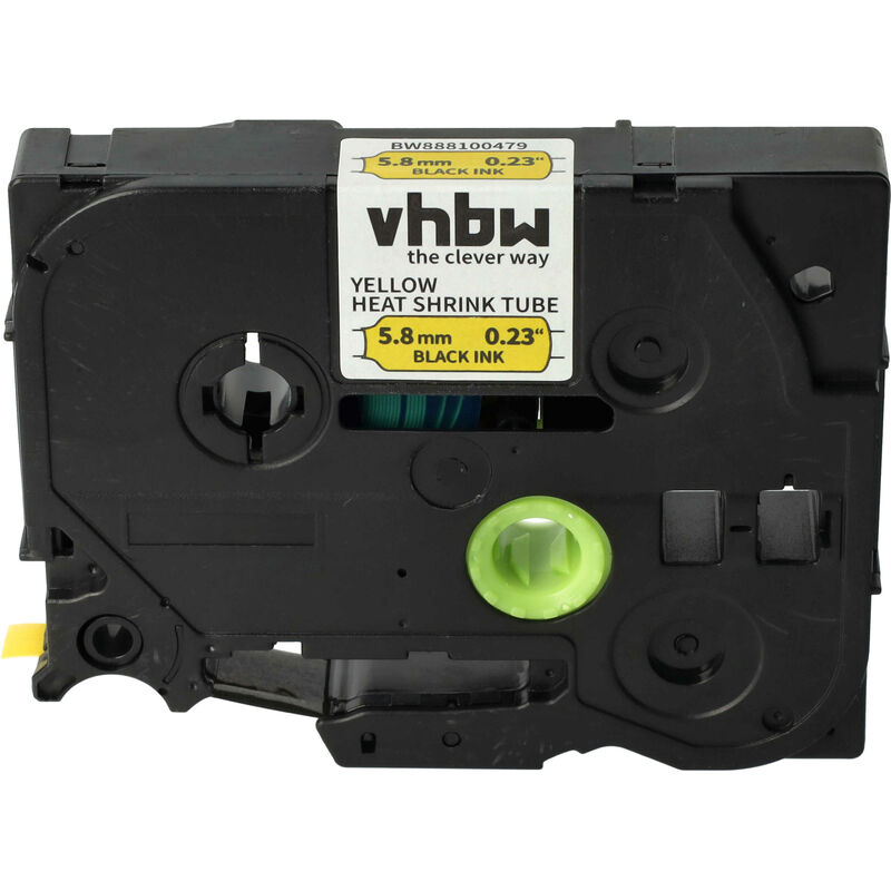 Vhbw Label Tape Compatible With Brother P-Touch H300, H300li, H500 Label Printer Black On Yellow, Heat Shrink Tape