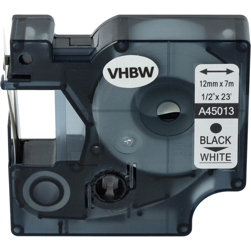 Vhbw - Schriftband-Kassette kompatibel mit Dymo LabelManager 500TS, pc ii Etiketten-Drucker 12mm Schwarz auf Weiß