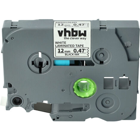 vhbw Label Tape Replacement for Brother TZ-231, TZE-231 for Label Printer 12mm Black on White