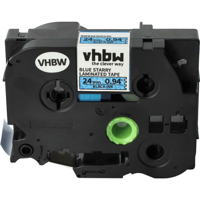 Label Tape compatible with Brother pt RL700S Label Printer 8m x 24 mm, Black on Blue, Laminated - Vhbw
