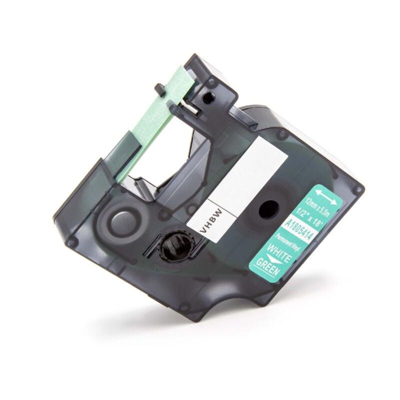vhbw Label Tape Replacement for Dymo 1805414 for Label Printer 5.5m x 12 mm, White on Green, Vinyl