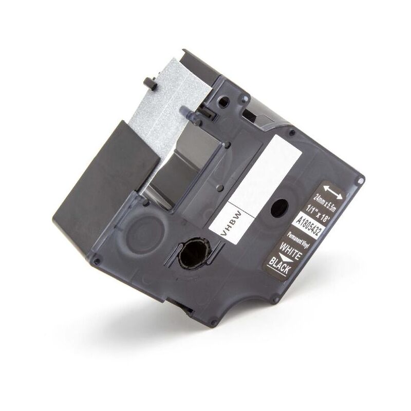 Vhbw - Label Tape Replacement for Dymo 1805432 for Label Printer 5.5m x 24 mm, White on Black, Vinyl