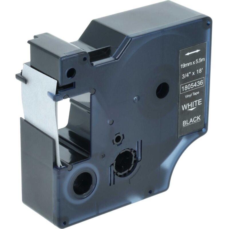 Vhbw - Label Tape Replacement for Dymo 1805436 for Label Printer 19 mm, White on Black, Vinyl