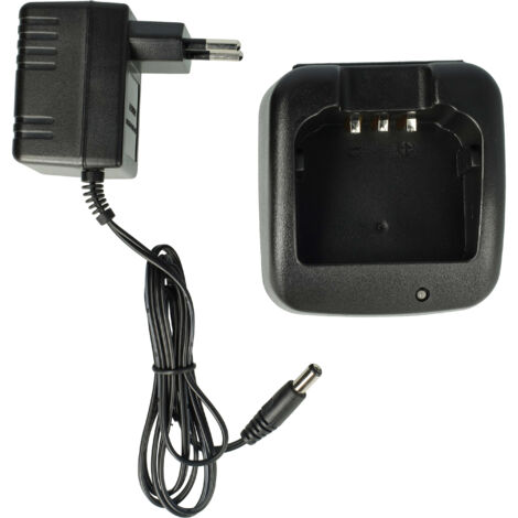 vhbw Ladegerät kompatibel mit Icom IC-F3263DS, IC-F3263DT, IC-F3261DS, IC-F3261DT Funkgerät-Akkus - Ladestation + Netzteil, 9 V
