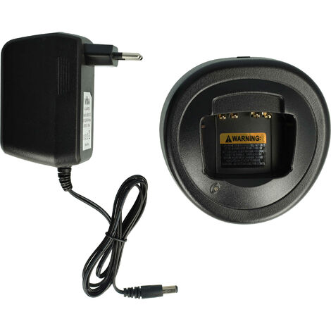 vhbw Ladegerät kompatibel mit Motorola PMNN4009, JMNN4023, HNN9013DR, JMNN4024 Funkgerät-Akkus - Ladestation + Netzteil