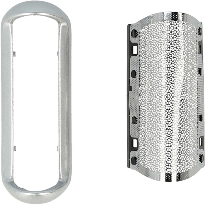 vhbw lamina di rasatura di ricambio compatibile con Braun PocketGo 370, 550, 555, 570 (tipo 5608), 575 rasoio elettrico - con supporto, argentato