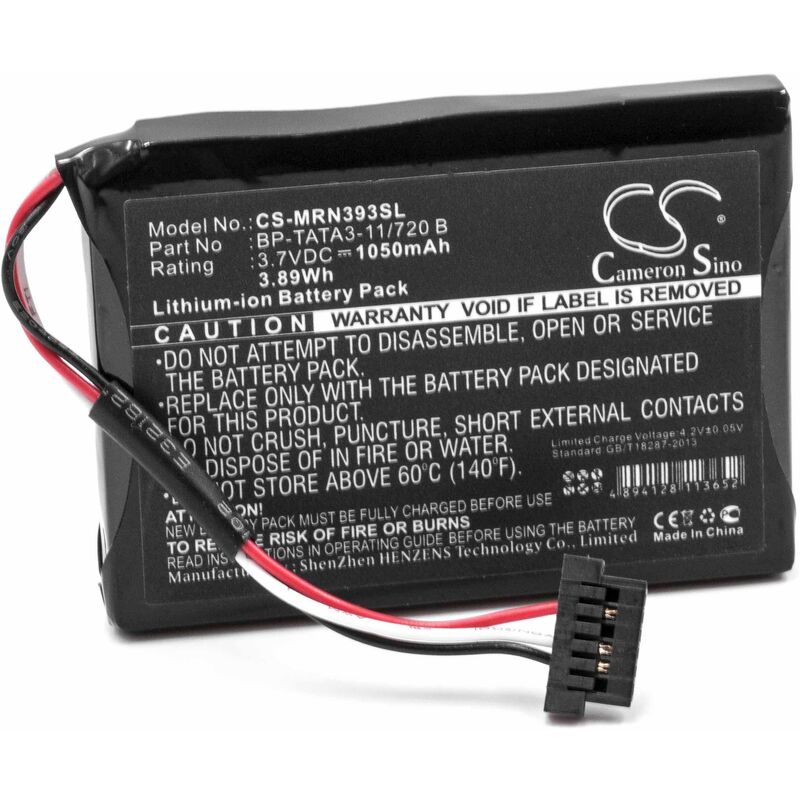

Li-Ion batería 1050mAh (3.7V) para navegador GPS como BP-TATA3-11/720 B - Vhbw