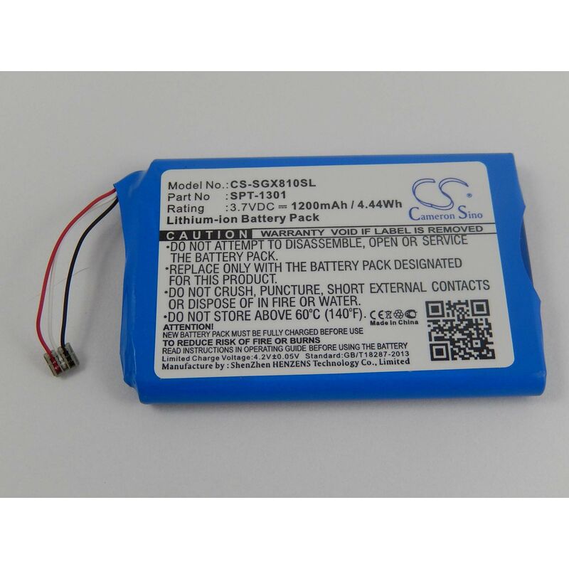 

Li-Ion batería 1200mAh (3.7V) para Golf GPS, Navigation, Range Finder Skygolf SkyCaddie Touch, X8F-SC Touch y SPT-1301. - Vhbw