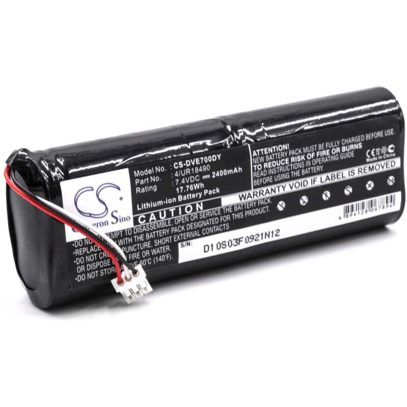 

Li-Ion batería 2400mAh (7.4V) para reproductor de DVD portátil como Sony 4/UR18490 - Vhbw