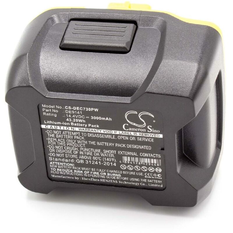 

Li-Ion batería 3000mAh (14.4V) para herramienta eléctrica powertools tools como Dewalt DE9141 - Vhbw