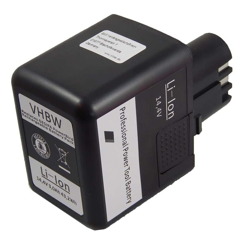 

Li-Ion batería 3000mAh (14.4V) para herramienta eléctrica powertools tools como Gesipa 7251049 - Vhbw