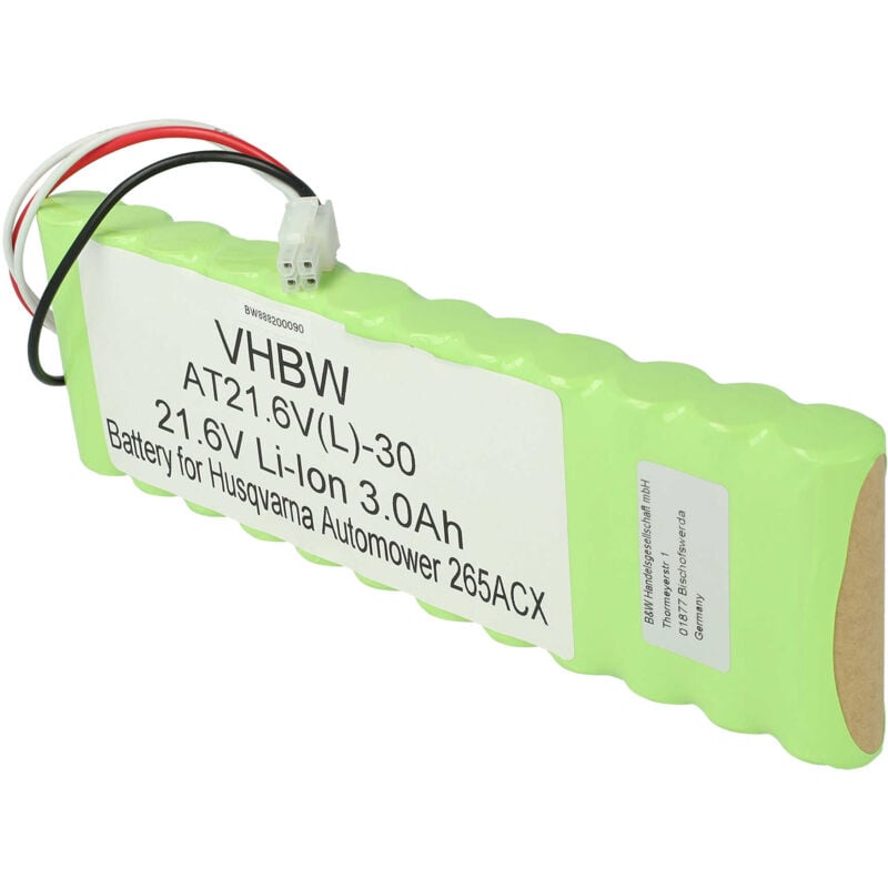 

Li-Ion batería 3000mAh (21.6V) para cortacésped robot cortacésped como Husqvarna 578 84 87-01, 578 84 87-02, 578 84 87-03, 578 84 87-04 - Vhbw