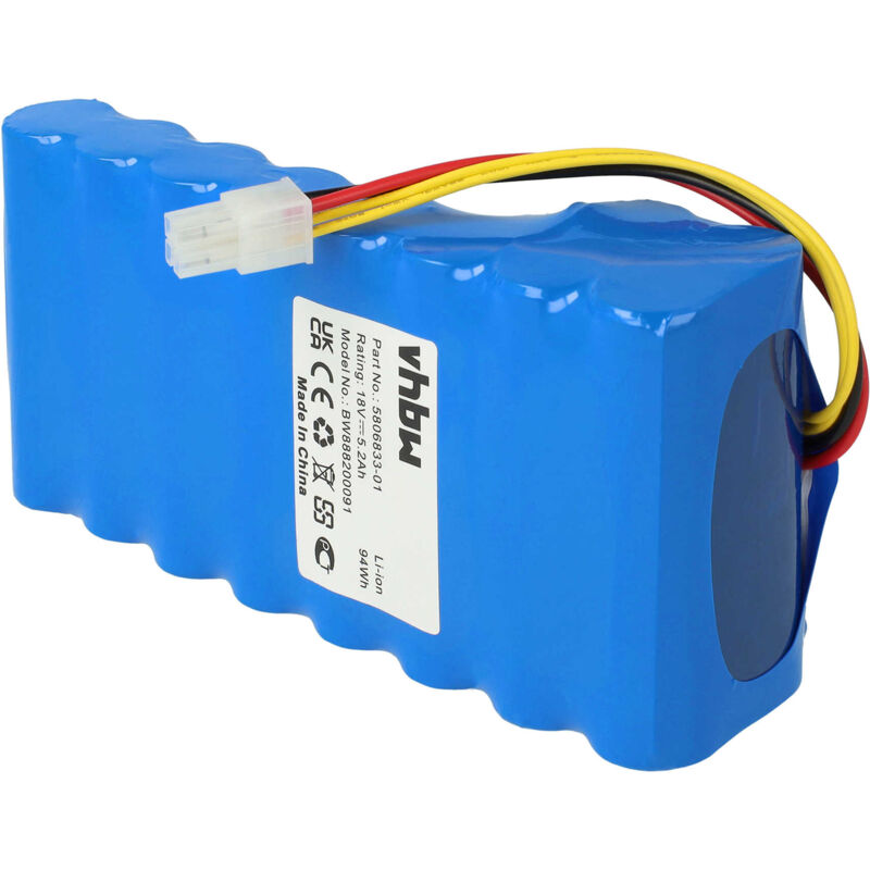 

Batería recargable compatible con Husqvarna Automower 320, 330X, 420, 430, 430X, 440, 450X, 520, 550 robot cortacésped (5200 mAh, 18 V, Li-Ion) - Vhbw