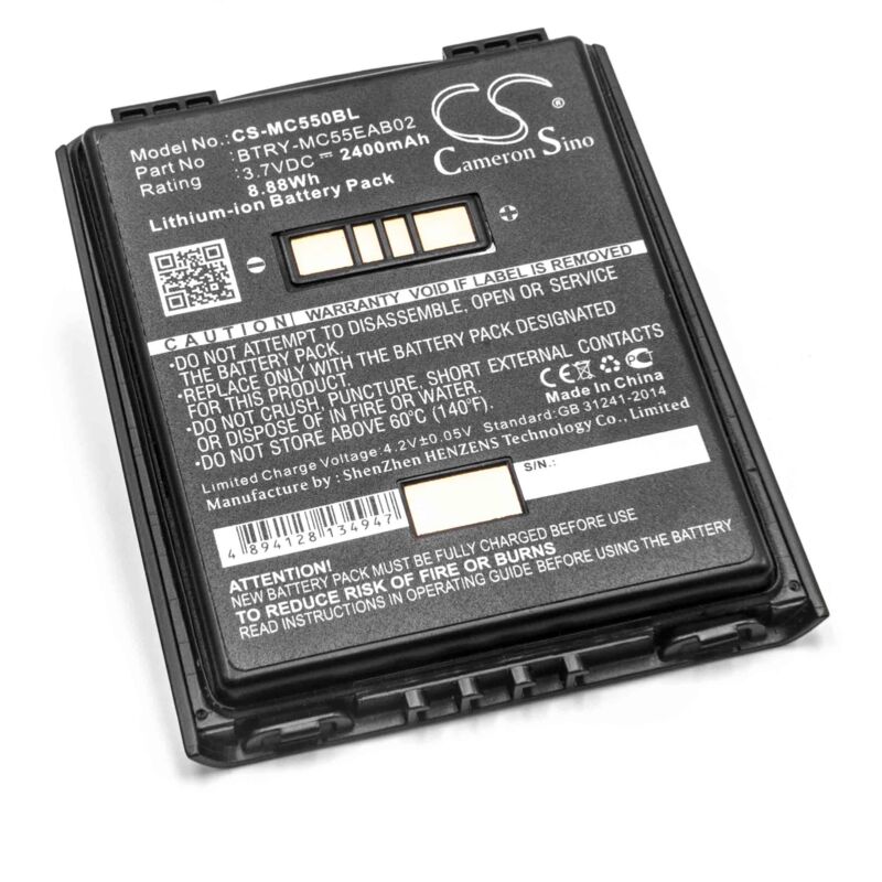 Image of Li-Ion batteria 2400mAh (3.7V) compatibile con computer mobile scanner Symbol MC55, MC5574, MC5590, MC55A, MC55A0, MC56, MC65, MC659, MC659B, MC67