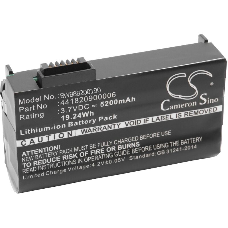 Image of Li-Ion batteria 5200mAh (3.7V) compatibile con computer portatile scanner Nautiz X7 - Vhbw