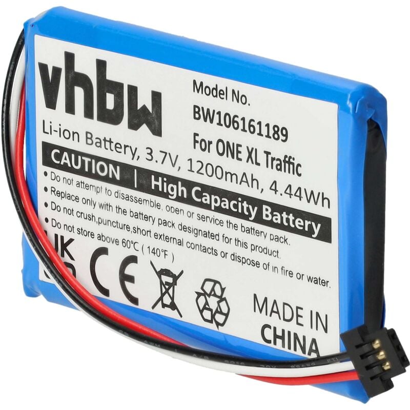 vhbw Batterie compatible avec TomTom GO 50, 60 appareil GPS de navigation (1200mAh, 3,7V, Li-ion)