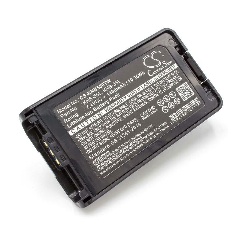 Batterie compatible avec Kenwood NX-220, NX-220E2, NX-220E3, NX-320, NX3200 radio talkie-walkie (1400mAh, 7,4V, Li-ion) - Vhbw