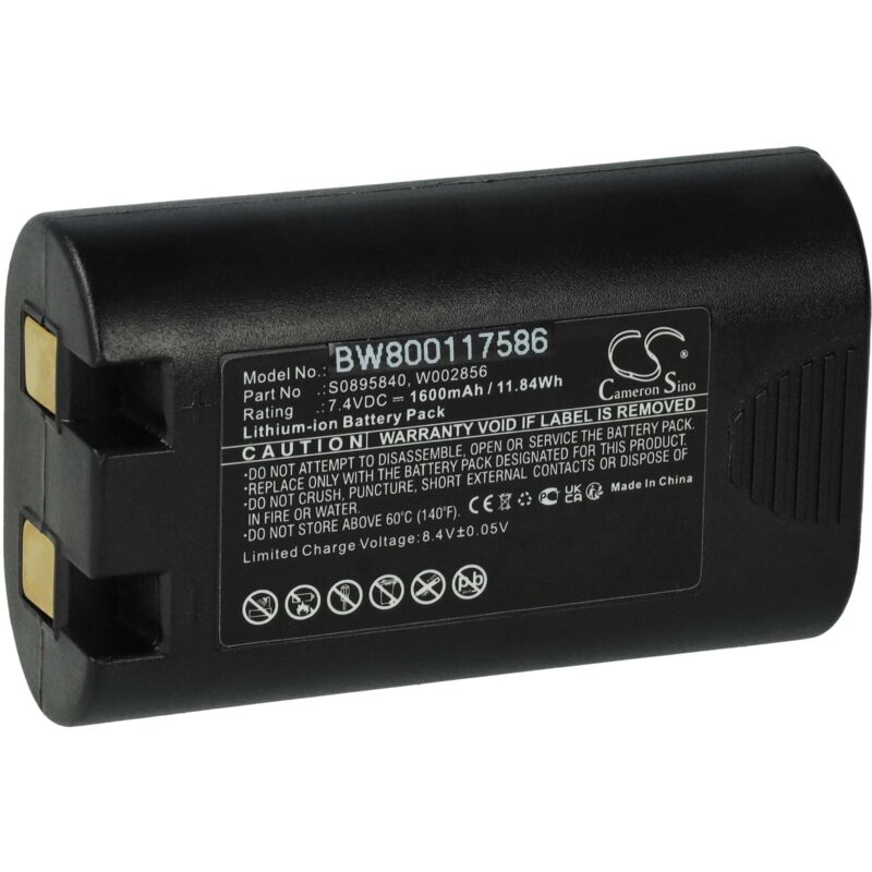 Vhbw - Batterie compatible avec Dymo LabelManager 420P, 360D imprimante, scanner, imprimante d'étiquettes (1600mAh, 7,4V, Li-ion)