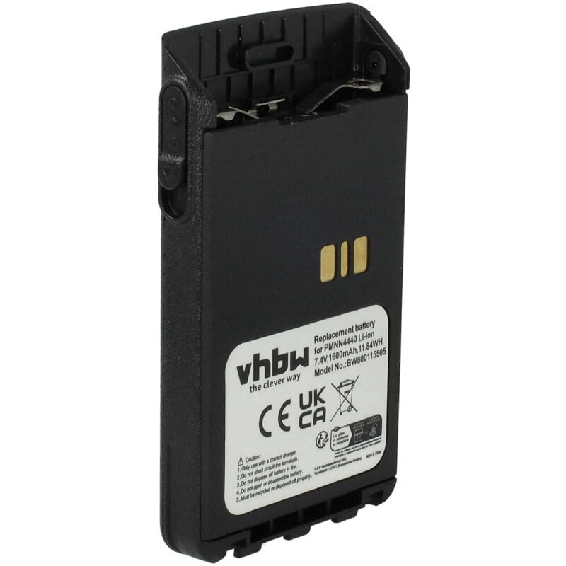 Vhbw - Batterie compatible avec Motorola XiR DP3661, DP3000e, E8628i, E8608i, E8668, P8600, E8608, E8600 radio talkie-walkie (1600mAh, 7,4V, Li-ion)