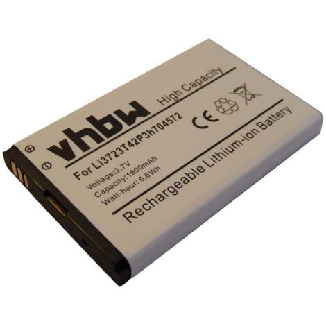 vhbw Li-Ion Batterie 1800mAh (3.7V) pour routeur mobile borne Wi-Fi Huawei ZTE MF90, MF91 comme Li3723T42P3h704572.