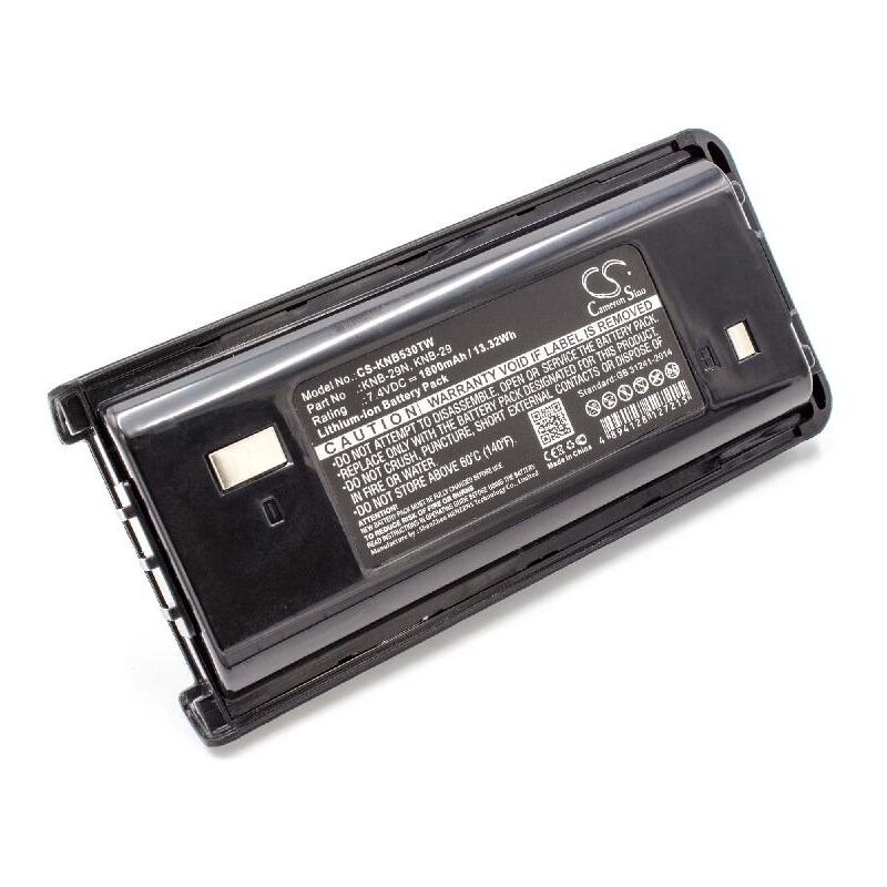 Batterie compatible avec Kenwood TK-3202UK, TK-3207, TK-3206M, TK-3206M3, TK-3212 radio talkie-walkie (1800mAh, 7,4V, Li-Ion) - Vhbw