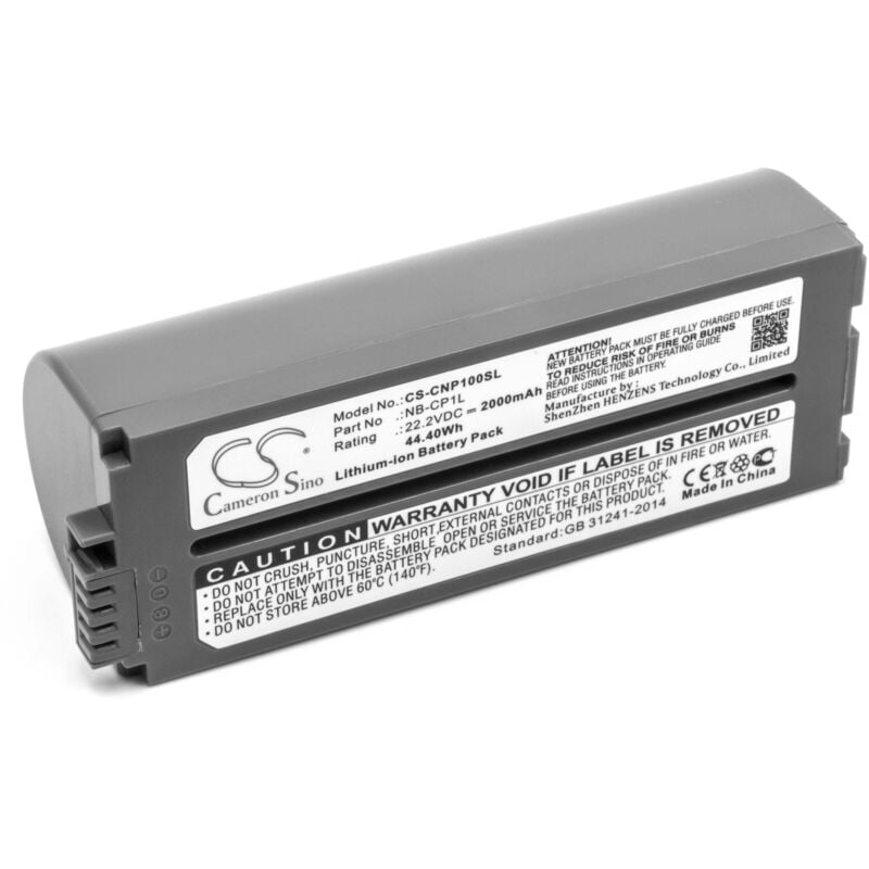 Batterie compatible avec Canon Selphy CP-600, CP-710, CP-720, CP-520 imprimante, scanner, imprimante d'étiquettes (2000mAh, 22,2V, Li-ion) - Vhbw