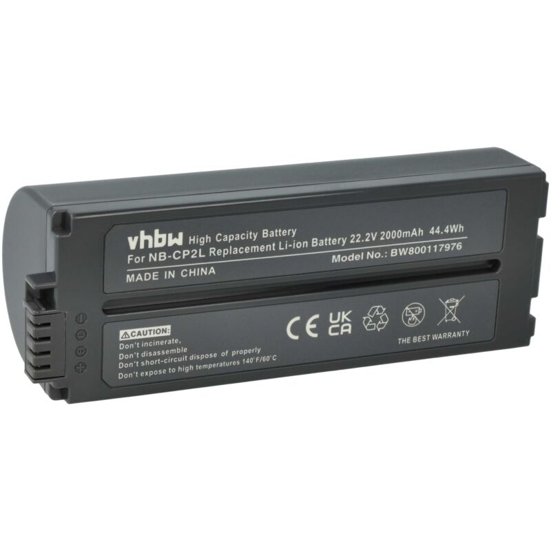 vhbw Batterie compatible avec Canon Selphy CP-810, CP-900, CP-820, CP-910 imprimante, scanner, imprimante d'étiquettes (2000mAh, 22,2V, Li-ion)
