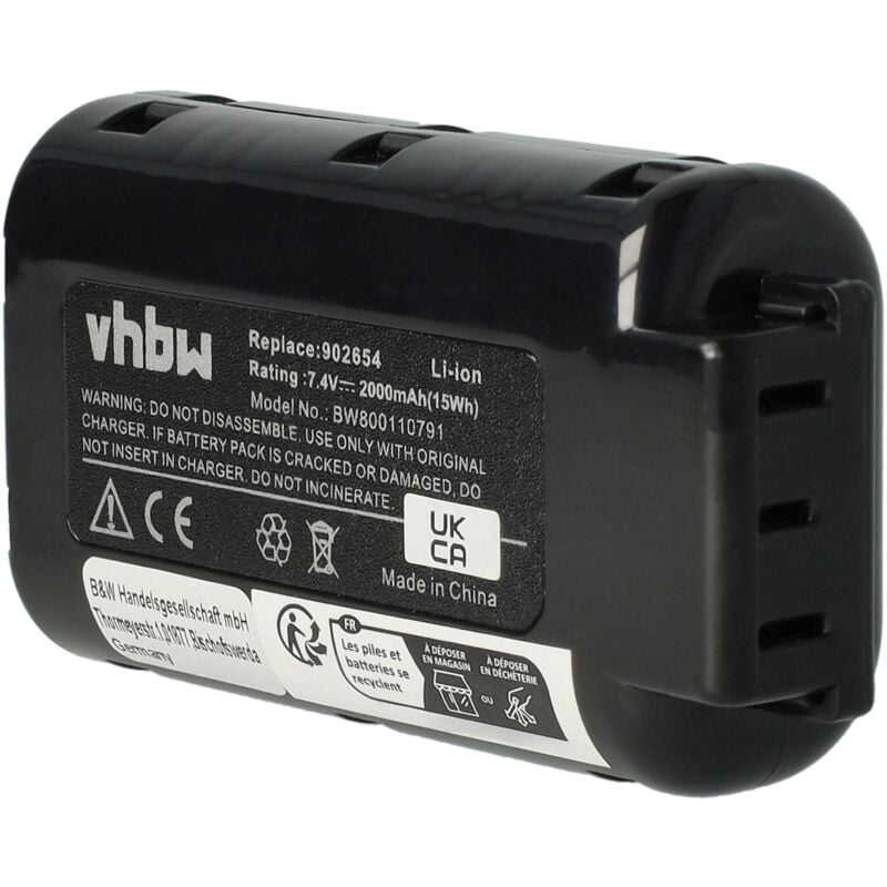 Vhbw - 1x Batterie compatible avec Paslode 900600, 900421, 901000, 900420, 900400 outil électrique, cloueur pneumatique (2000 mAh, Li-ion, 7,4 v)