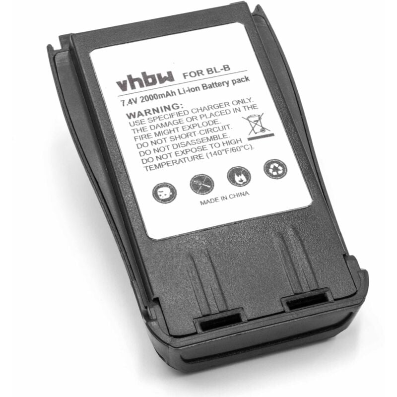 Li-Ion batterie 2000mAh (7.4V) pour radio talkie-walkie comme Baofeng bl-b - Vhbw