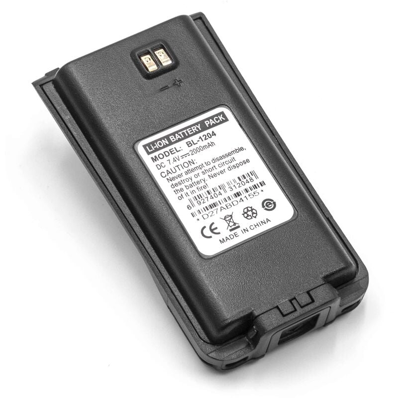 1x Batterie remplacement pour Hyt / Hytera BL2001, BL1204 pour radio talkie-walkie (2000mAh, 7,4V, Li-ion) - Vhbw