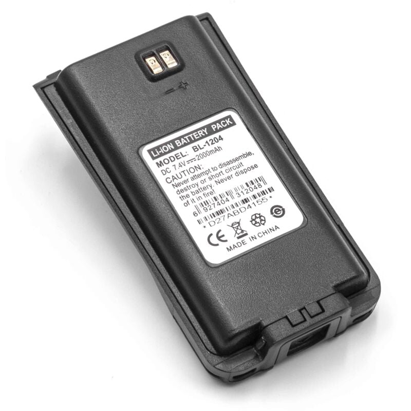 1x Batterie compatible avec Hyt / Hytera TC-626, TC-620, TC-610P, TC-610, TC-618, TC-610S radio talkie-walkie (2000mAh, 7,4V, Li-ion) - Vhbw
