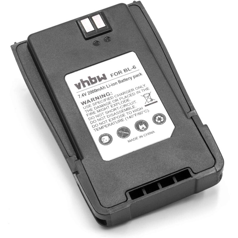 vhbw Batterie compatible avec Baofeng UV-6, UV-6R radio talkie-walkie (2000mAh, 7,4V, Li-ion)