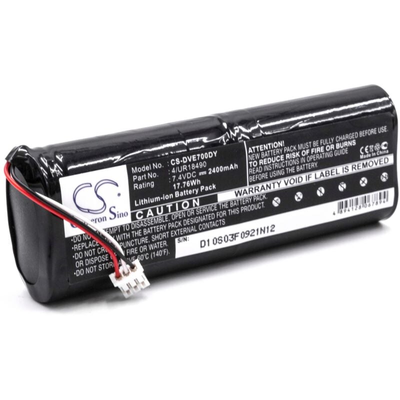 Vhbw - Batterie compatible avec Sony D-VE7000S dvd Walkman lecteur portable de dvd (2400mAh, 7,4V, Li-ion)