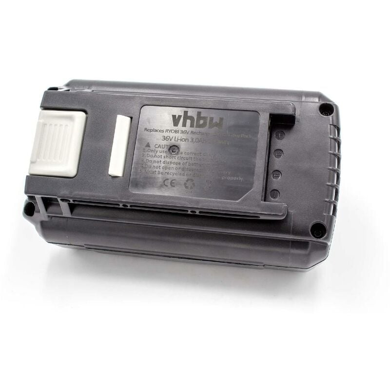 1x Batterie compatible avec Ryobi RBV36B, RCS36, RCS36X3550HI, RHT36C5525, RBC36X26B, RBL36B, RBL36JB outil électrique (3000 mAh, Li-ion, 36 v) - Vhbw